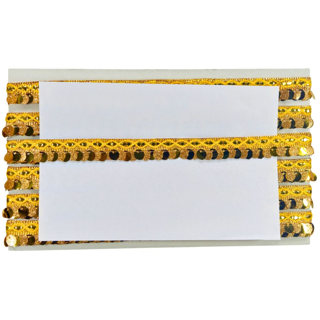 Set of name cards with decorative gold and black border on a white background